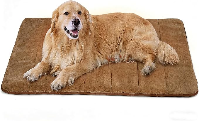 Dog Crate Pad for X Large Dog - 41x27 Memory Foam Dog Bed, Washable & Anti-Slip Dog Bed Mat, Ultra Soft Kennel Pad for Dogs Cozy Sleeping Mat, Khaki