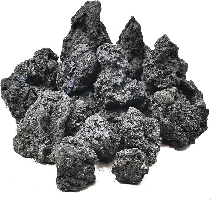 Natural Volcanic Lava Rock 1-2.5 Inches Decorative Stones for Miniature & Fairy Gardens,Aquascaping Aquariums,Fire Pit Use & Succulent Planters-1lb
