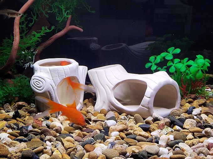 SpringSmart 2Pack Aquarium Cave & Artificial Plant – Fish Hideout Decorations for Betta, Shrimp to Breed & Play