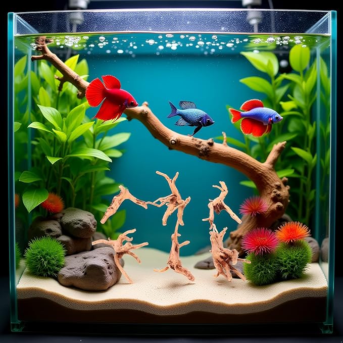 1Pc Natural Aquarium Driftwood Branches Wood Aquarium Trunk Driftwood Tree Fish Tank Log Decoration Plant Stump, Aquarium Decoration Wood Aquarium Thematic Ornaments Aquarium Accessories (8-10cm)