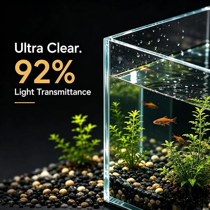 2 Gallon Small Fish Tank Starter Kit with Light, Filter and Mountain Decor | Desktop Betta and Shrimp Habitat with Lid, Gravel, Plants and Aquascaping Tools for Beginners