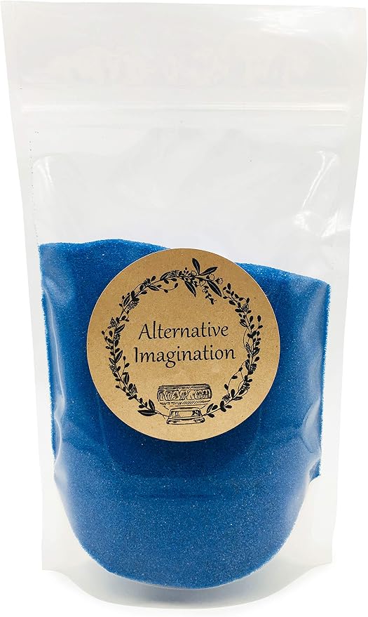 Blue Fine Colored Sand for Ritual Use, Zen Gardens, Incense Burners, Smudging Bowls, Unity Ceremonies, Mandalas, Spiritual Practices, Arts & Crafts by Alternative Imagination (1 Pound)