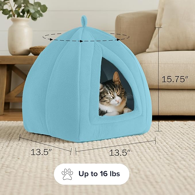 Cat House - Indoor Cat Bed with Removable Foam Cushion - Pet Tent for Kittens, Rabbits, Guinea Pigs, and Other Small Animals by PETMAKER