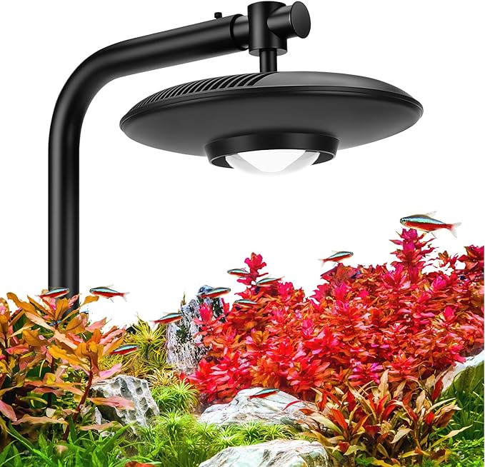 hygger 55W High PAR LED Aquarium Light, Full Spectrum Fish Tank Lighting for Aquascape Planted Tank Paludarium, Adjustable Brightness Aquarium Lamp & Stand Kit