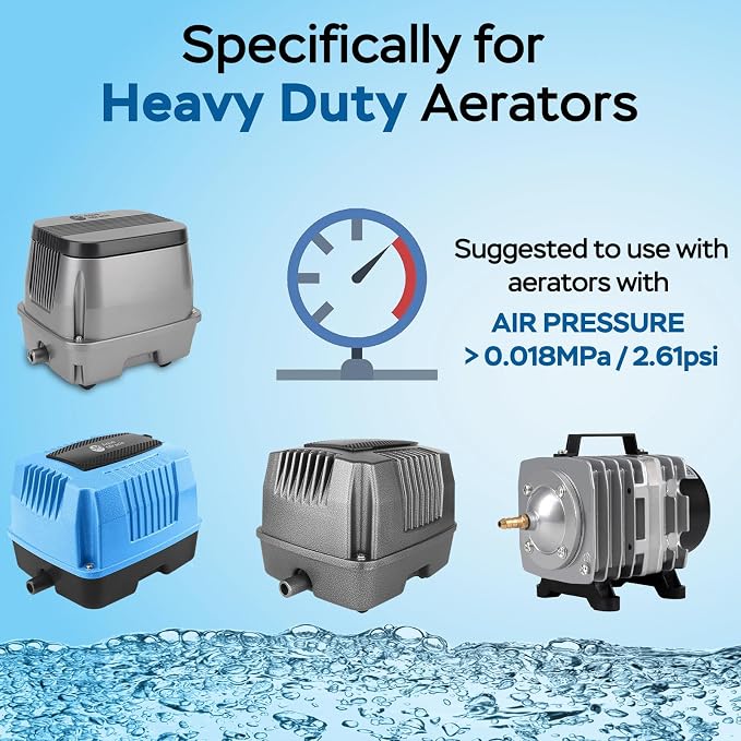 AquaMiracle New Innovative Rubber Air Stone | Air Bubbler | Oxygen Air Diffuser | for Pond Aerator | Pond Aeration | for Large Aquarium | 8”x1.52” | 1-Pack