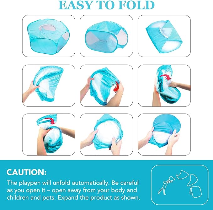 Prime Pets Small Animal Playpen, Guinea Pig Playpen, Foldable Hamster Cage Tent with Zipper Cover, Waterproof Play Yard Fence for Hamster Rabbit Kitten, Indoor Small Pet Exercise Pen