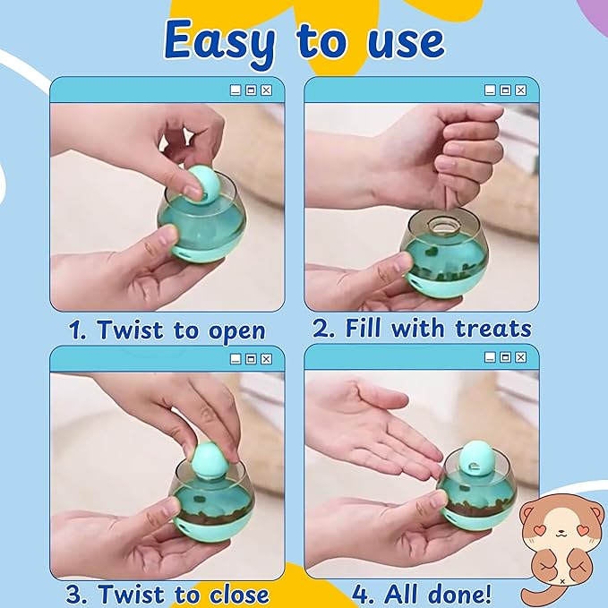 Ferret Treat Ball Interactive Toy Balls for Small Animal, Enrichment Toys Ferrets Dry Food Ball for Ferrets Guinea Pig Rat Chinchilla Hedgehog Bunny, Pet Ferret Accessories (XL, Wiggle)