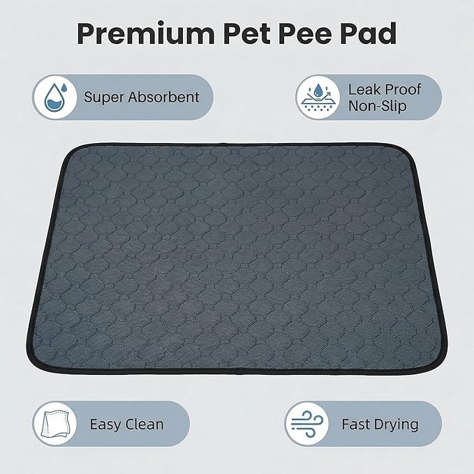 4 Pack Guinea Pig Cage Liners - Washable Guinea Pig Pee Pads, Waterproof Reusable & Anti Slip Guinea Pig Bedding Fast and Super Absorbent Pee Pad for Small Animals Rabbit Hamster Rat