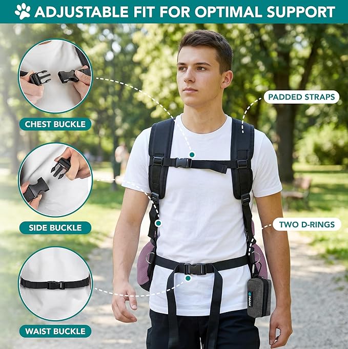 PetAmi Adjustable Cat & Dog Front Chest Carrier Backpack, Ventilated for Hiking & Camping, Max 14 lbs, Purple