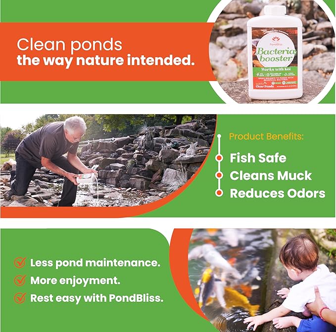Beneficial Booster - Concentrated with Billions of Microbes, Pond Starter and Treatment for Dirty and Smelly Water - 32oz