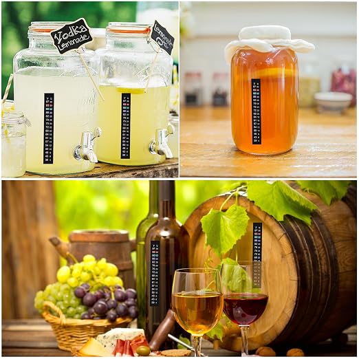 Brewing Thermometer Strip Adhesive Strip Aquarium Thermometer 6pcs | Fish Tank Thermometer, Temperature Test Strip Thermometer Sticker for Fish Tank/Kombucha/Fermentation Jar 39 to 97℉/4 to 36℃