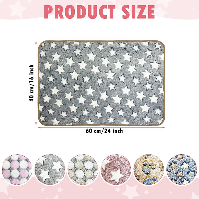PINVNBY 6 PCS Guinea Pig Blankets Soft Fleece Bedding for Guinea Pigs Cage Washable & Reusable Small Animal Sleep Mat Pad for Hamster Ferret Chinchilla Hedgehog (24 x 16 Inch)