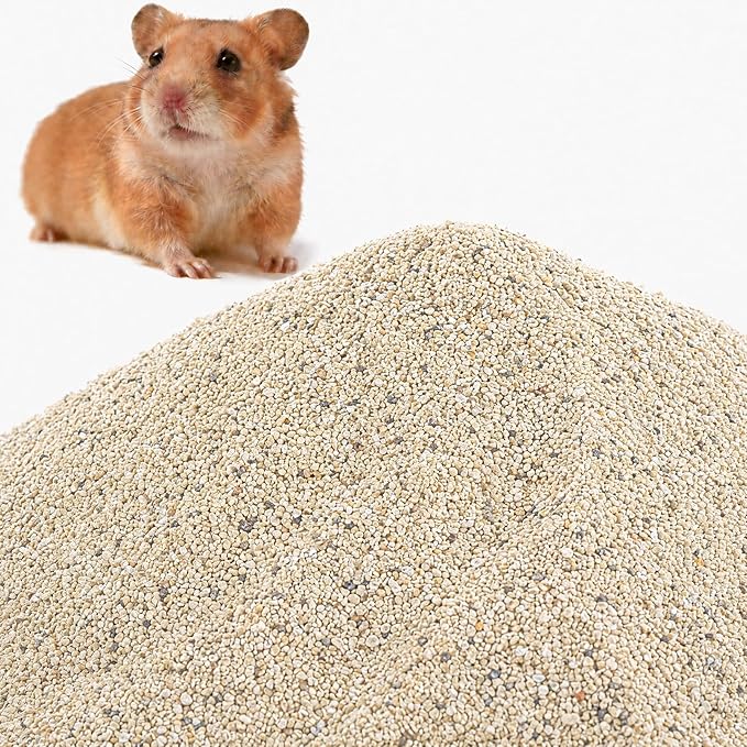 mini&moe Hamster Sand Bath - Ultra Low-Dust with Bluebell Fragrance Release, Scented Deodorizing Small Particle Deep Cleaning Non-Stick Clumping, Multi-Use Bath for Hamster, Gerbils, Chinchillas, Mice