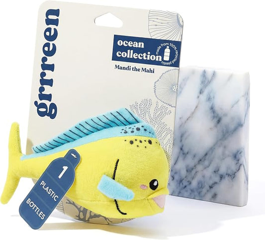 Dog Toys | Plush Mahi Mahi Stuffed Animal for Dogs | Eco Friendly Small Dog Toy