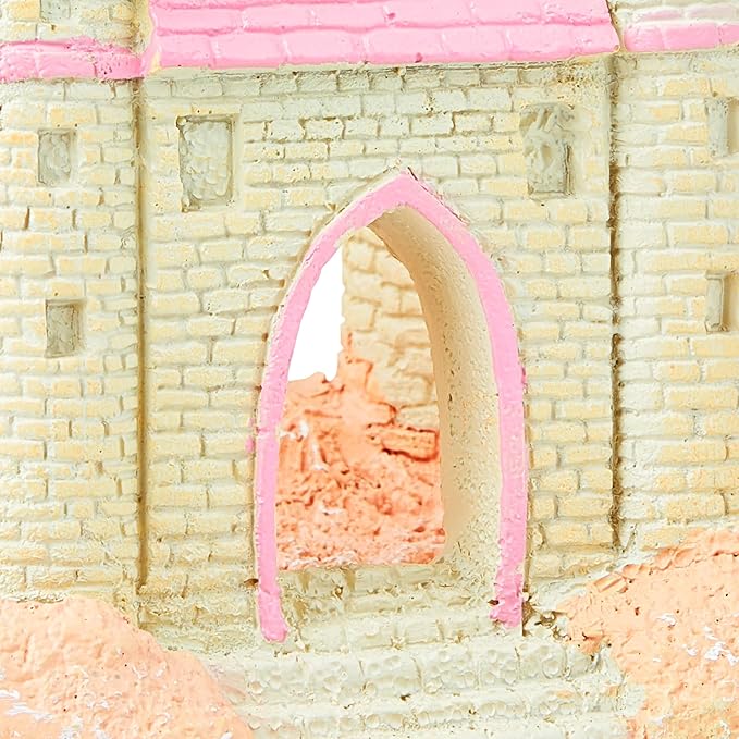Aquarium Princess Castle Decoration - 4.09" x 3.14" x 5.03" Resin Castle Hideout, for Fish Tank and Aquarium Decoration
