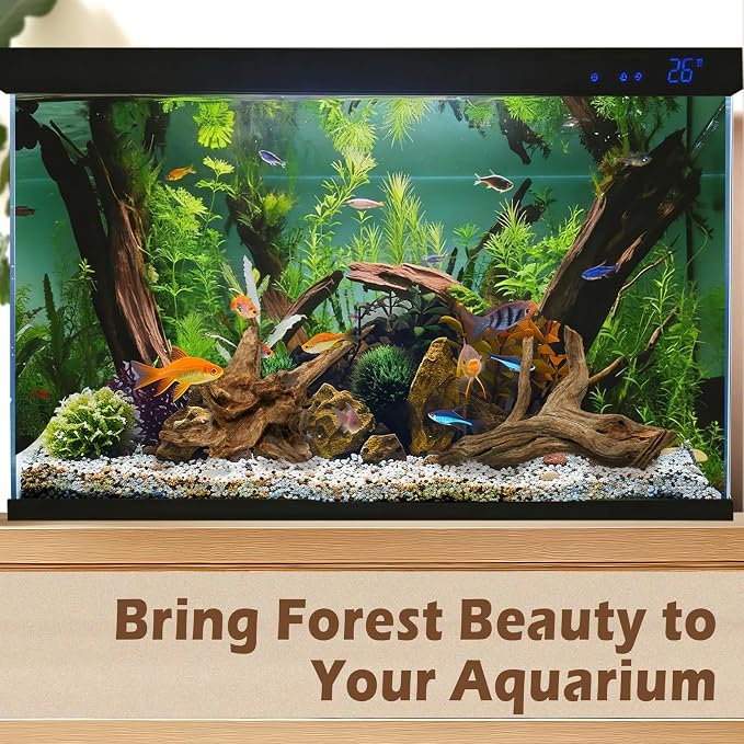 3PCS 8" Natural Driftwood for Aquarium & Reptile Tank, 7–8 Inches Unique Wood Decor for Fish Tank, Turtles, Lizards, Snakes, Natural Driftwood for Home Decor