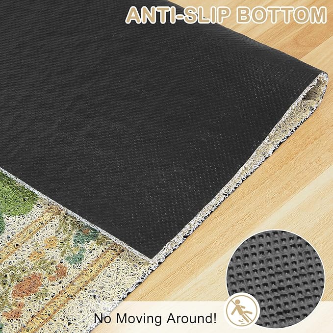 Unicorn Catcher Cat Litter Mat Non-Slip Bottom Litter Box Mat Urine-Proof Soft Litter Mat for Cats Waterproof Pads Protects Floors Cat Mat for Litter Box