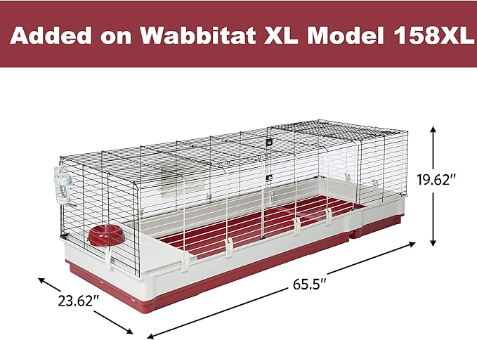 MidWest Homes for Pets Rabbit Cage Wire Extension | Extension Fits Midwest Models 158 & 158XL, 158WEX, Maroon/White (Wire Extension Only)