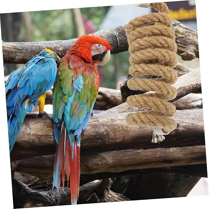 balacoo Bungees Climbing Toys Bungee Standing Hanging Rope Spiral Bird Jute Perches Conures Perch Plaything Cage Swing Parrot Parakeet Funny Small Toy Parakeets Chewing Comfy for Stand
