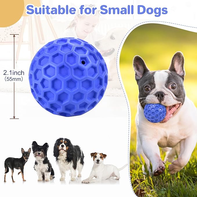 DISSKNIC Tough Squeaky Dog Balls Puppy Toys, Interactive Dog Toys for Small Dogs, Puppy Chew Toys for Teething and Relax, Dog Chew Toy Small Balls Dog Toys for Small Breed, Outdoor Dog Toys for Dogs