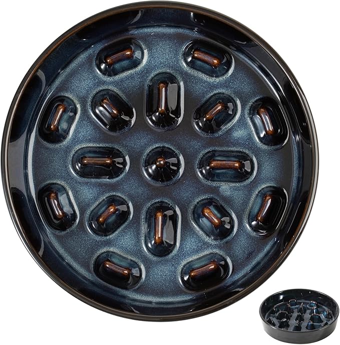 Havniva Slow Feeder Dog Bowls, 3.2 Cups Ceramic Dog Food Bowls 9.5 inch Slow Feeder for Large Dogs Puzzle Bowls for Fast Eater, Pet Slow Feeding Dish Anti-Choking