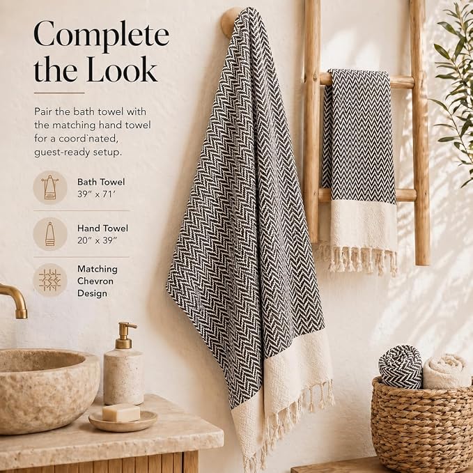 Madamelique Oversized Bath Towel 39"x71" - Pure Cotton Bath Towel for Adults - Ultra Soft & Absorbent, Sand-Free,Quick Dry Bath Sheet for Spa, Pool, Large Travel Blanket (Chocolate)