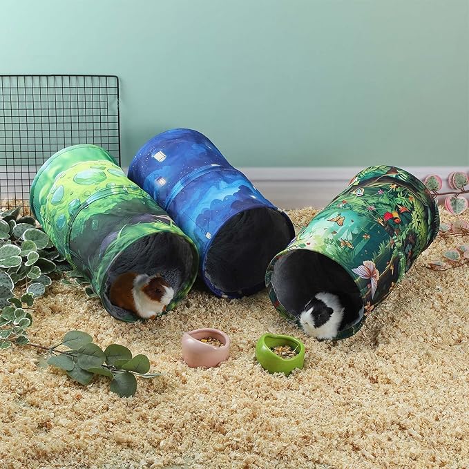 IBWell Cute Forest Guinea Pig Hideout Tunnel & Tube for Guinea Pigs, Rabbits & Hamsters