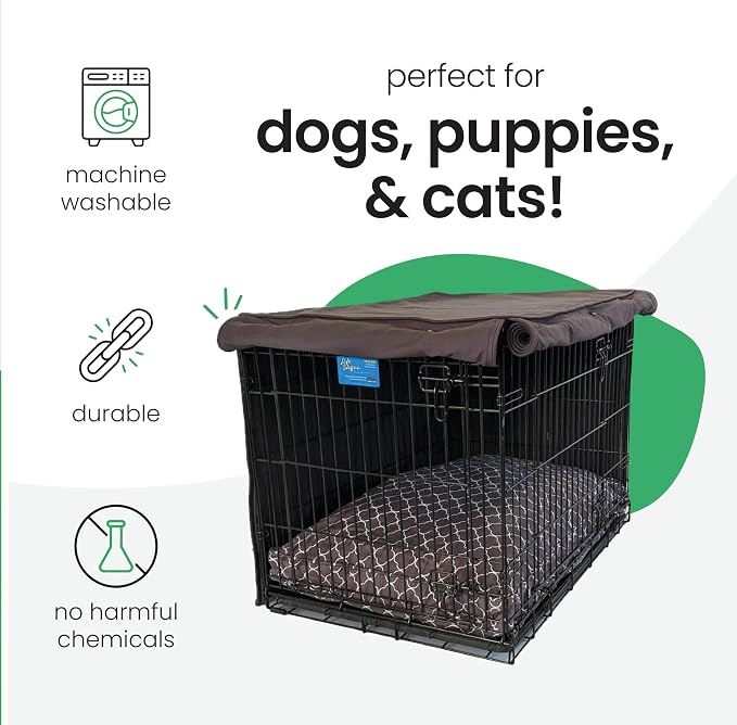 Molly Mutt I'm a Realist Dog Crate Cover, 100% Cotton Canvas Cover with 2 Roll-Up Panels, Ideal for Dog or Cat Crate, Durable, Washable, and Free of Harmful Chemicals, 24" x 18" x 21"