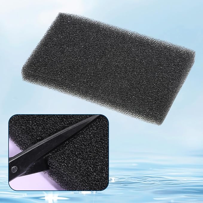 Aquarium Filter Sponge 6PCS Aquarium Bio Filter Media Sponge for Fish Tank Filters Sumps Ponds (6.28 x 4 x 0.78 inch, Black)