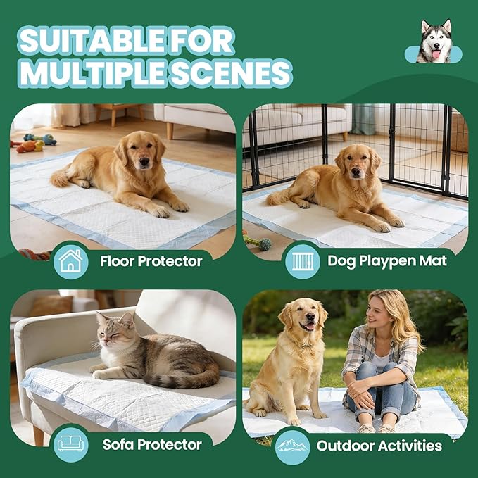 IMMCUTE 50 Pack Dog Pee Pads, 30"x36" Great Value Puppy Pads XL, Pee Pads for Dogs Extra Large, Wee Wee Pads for Potty Training, Disposable Doggie Pads Super Absorbent & Leak-Proof