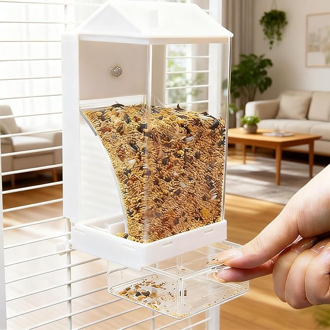 Wild Bird Feeder - Spill Proof Removable Container, Outdoor Seed Holder, Hanging Garden Feeder, Durable Multi-Purpose Feeding Station, Easy Refill Transparent Design | Bird Feeding Station for Family