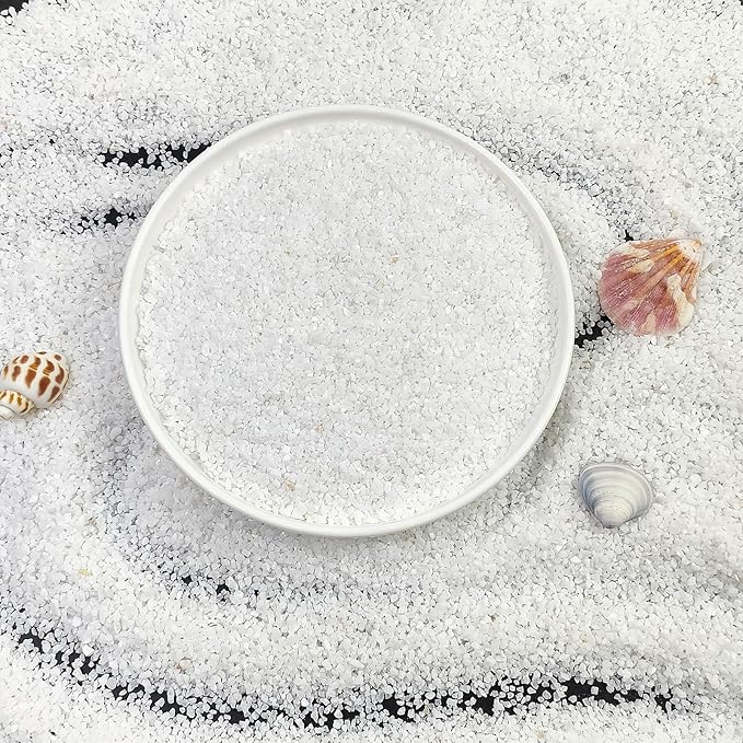 FANTIAN 10 lbs Aquarium White Sand, 0.8-2mm Coarse Sand. Small Gravel for Fish Tank, Succulent Plants Potted, Paintings, Fire Pits, Candle, Vase Filler and Crafts