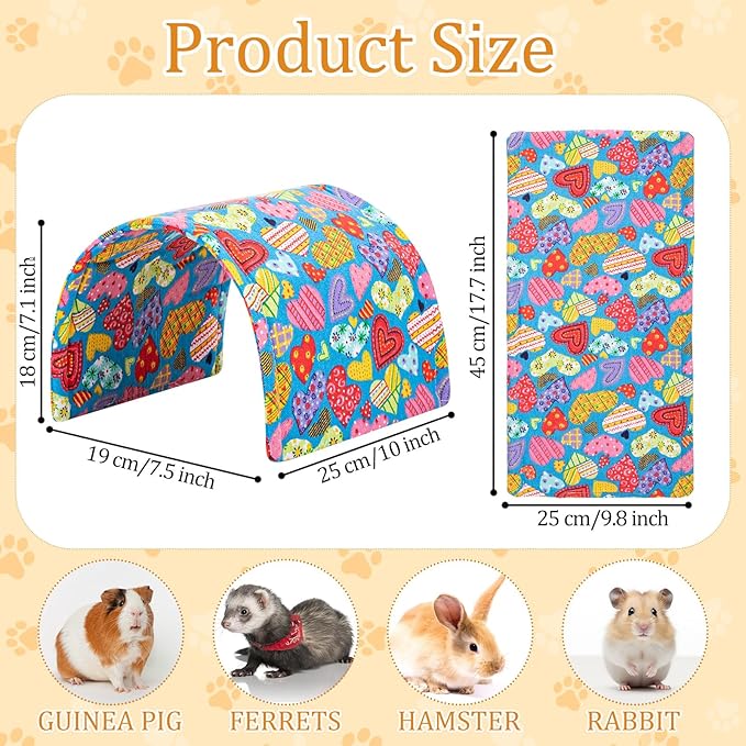 BreezeHug 4 Pcs Guinea Pig Tunnel Foldable Rabbit Hideout Washable and Soft Bunny Hide House Ferret Tunnel Toys Cage Accessories for Small Animal Hamster Hedgehogs Chinchilla(Vivid Mix)