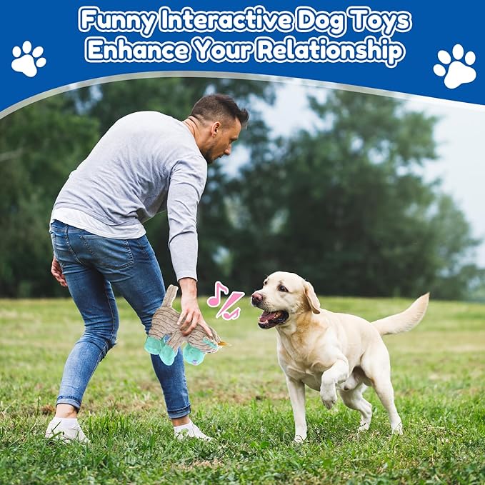 loncoldy Dog Toys, Interactive Dog Squeaky Toys, Tough Crinkle Stuffed Animal Chew Toy for Small, Medium, Large Breeds, Plush Toy to Keep Them Busy, Pet Toys for Dogs