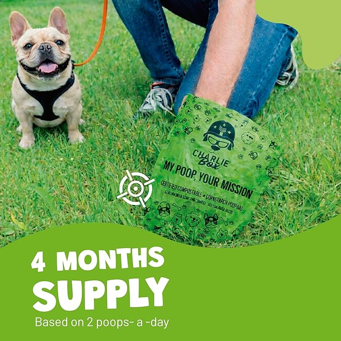Certified Compostable Dog Poop Bags – ASTM D6400 Plant-Based Cornstarch Biodegradable Pet Waste Bags, Extra Thick Leak-Proof, Fits Standard Dispensers (240)