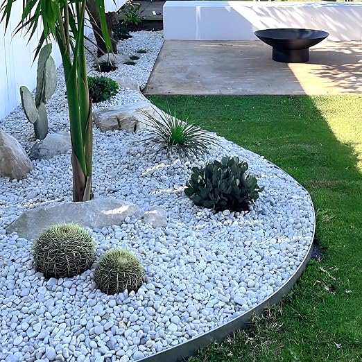 Mulctun 45LB Natural Grey Gravel, 0.8"-1.8" River Rocks,Decorative Pebbles for Indoor Outdoor Planters, Terrarium Rocks in Bulk,Aquarium Gravel for Pathways Backyard Walkways Landscaping Fish Tank