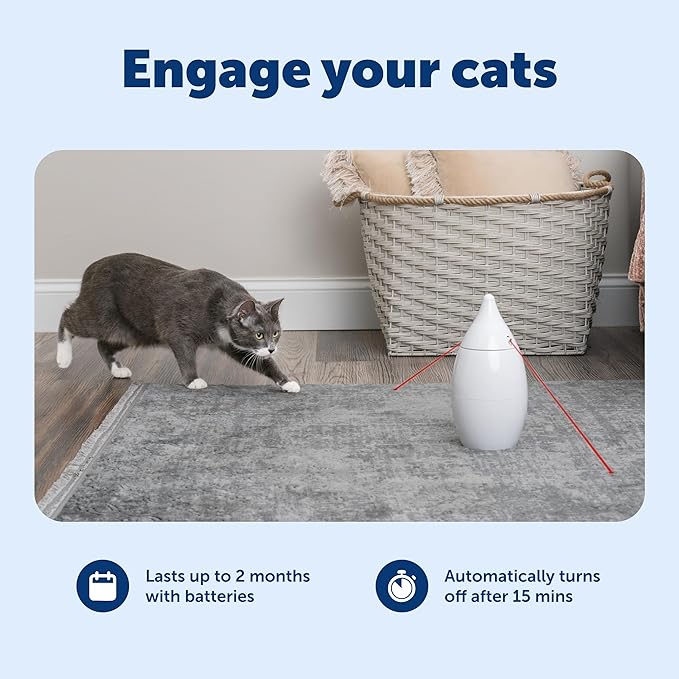 PetSafe Zoom Rotating Laser Cat Toy Includes 2 Interactive Laser Lights