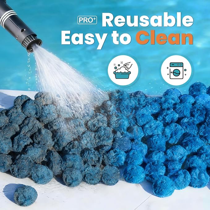 3.1 lbs Pool Filter Balls for Sand Filter, Replaces 100 lbs Sand | Reusable Blue Filter Balls for Swimming Pools, Lightweight Pool Filter Sand Replacement, Efficient Sand Filter Ball