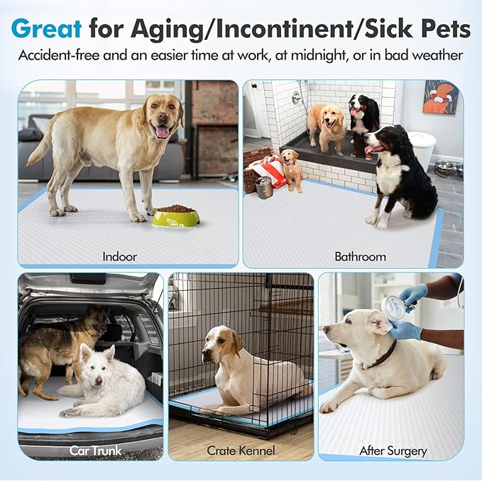 Gimars 4XL 36"x36" Thicken Heavy Absorbency Dog Pee Pad Extra Large- Jumbo Disposable Polymer Quick Dry No Leaking Pee Pads for Dogs, Cats, Rabbits Pets 45 Counts