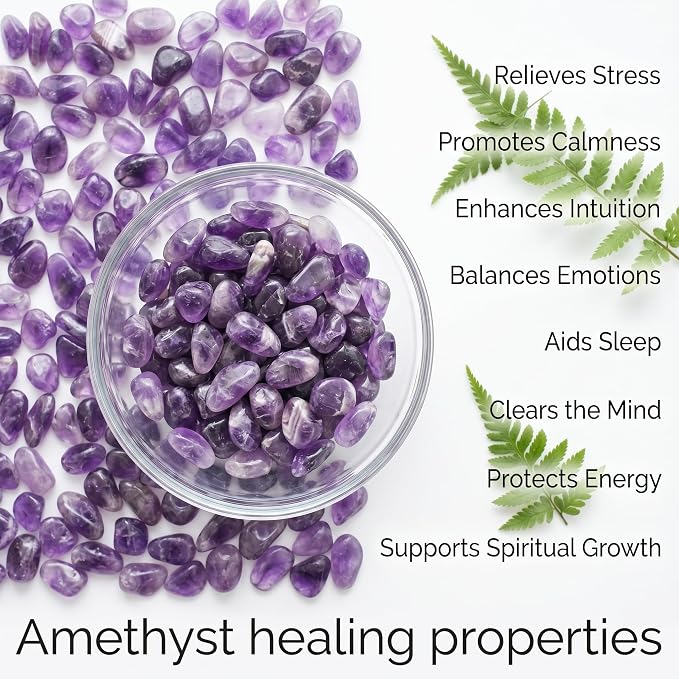 Chevron Amethyst Chips 2lb (2000+ Pieces) ?5-8mm Natural Purple & White Banded Crystals for Healing, Jewelry Making, Plants, Aquarium Decor & Spiritual Gifts ?Stone of Intuition & Protection