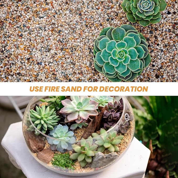 Mr. Fireglass 10 Poundsb Silica Sand for Fire Pits Fireplaces, 14-20 Mesh | Garden and Landscape Decoration, Fireproof Base Layer Natural Fire Sand Gas Fire Pits Filler Under Lava Rock or Fire Glass