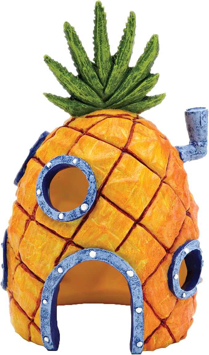 Penn-Plax Spongebob and Pineapple House Aquarium Ornament | 2 Piece Set | Great for Fresh or alt Water Tanks (Pack of 3)