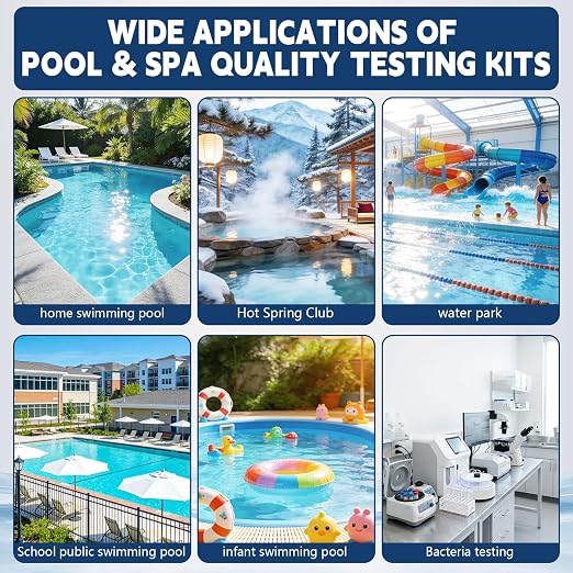 8-in-1 Pool Test Strips, 151 Strips Spa and Hot Tub Water Testing Kit, Pool Water Test Kit for Free Chlorine, Total Chlorine, Bromine, pH, Alkalinity, Hardness, Cyanuric Acid