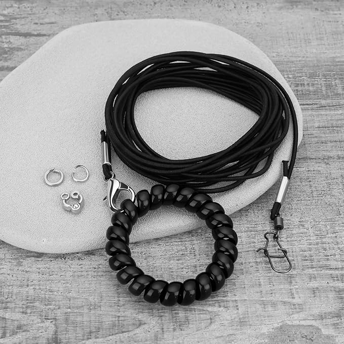 Bird Harness Flying Training Rope 3M for Parrots Pigeons and Budgerigars with 4# Ring (Black)
