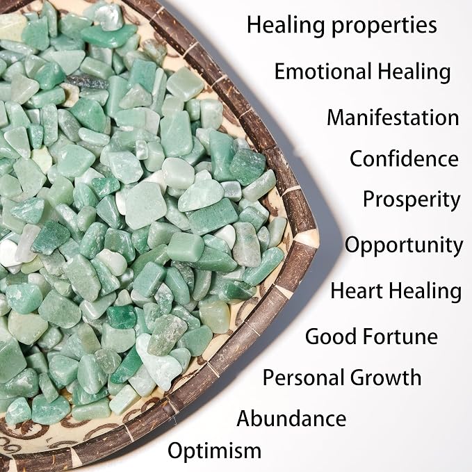 Green Aventurine Chips Bulk 1lb, 600+ Pieces, 8-15mm Natural Gemstones