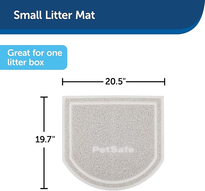 PetSafe Anti-Tracking Litter Mat - Traps Crystal and Clay Clumping Cat Litter - Durable Mesh Material - Easy to Clean Mat - Compatible with All Cat Litter Boxes - Small Size