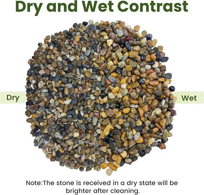 SIDONG 10LB Natural Aquarium Gravel, Small River Rocks for Fish Tank, Garden & Vase Decor - 1/4 Inch Pea Gravel, 4-8mm Polished Stones for Landscaping, Potted Plants, Terrarium