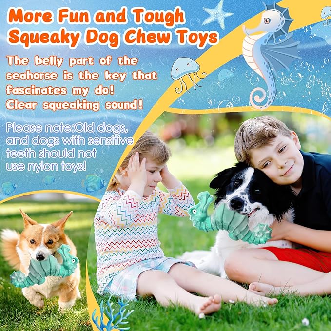 Jeefome Dog Chew Toys for Aggressive Chewers: Tough DogToys for Large Dogs -Indestructible Toys for All Breeds-Squeaky Dog Toys for Aggressive Chewers/Super Chewers/Heavy Duty