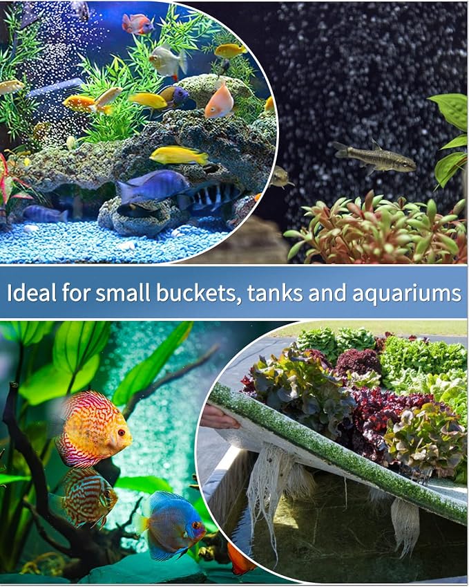 Pawfly Aquarium Air Stone Disc Tiny Micro Bubble Diffuser Release Tool Kit with Suction Cup Air Control Valve and Check Valve Accessories for Nano Air Pumps Small Buckets and Fish Tanks