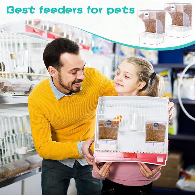 GlikCeil 12 Pcs No Mess Bird Feeder Automatic Bird Feeder for Cage Bulk Parrot Seed Food Container Cage Accessories for Small Medium Parakeet Canary Cockatoo Cockatiel Finch